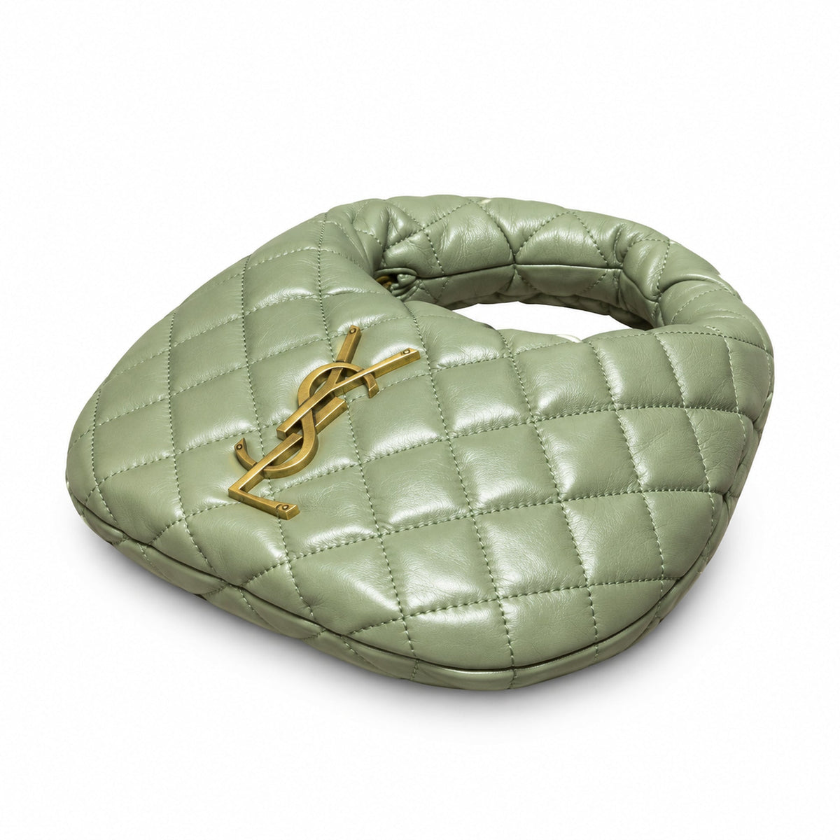 Saint Laurent Baby ICARE Quilted Hobo Bag in Sage Green