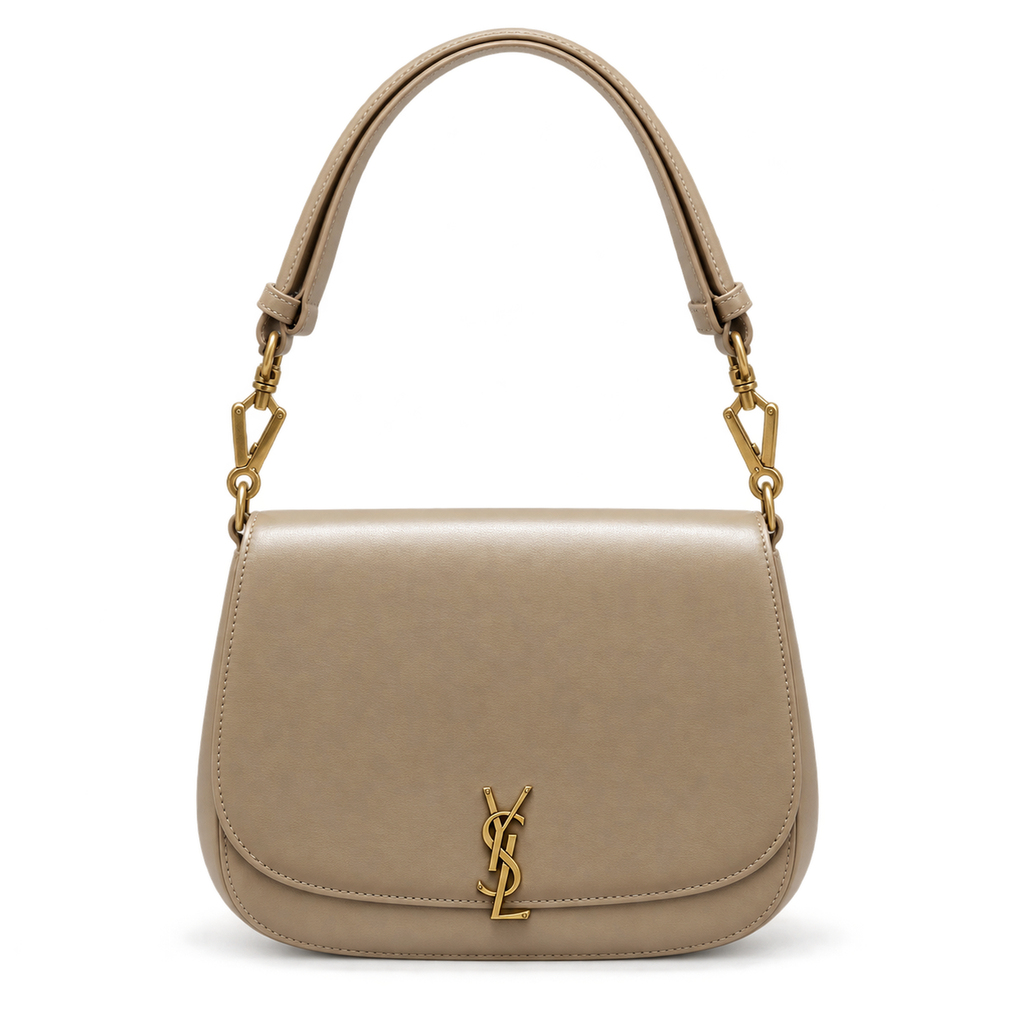 YSL Solferino Shoulder Bag Taupe Smooth Calfskin Saint Laurent