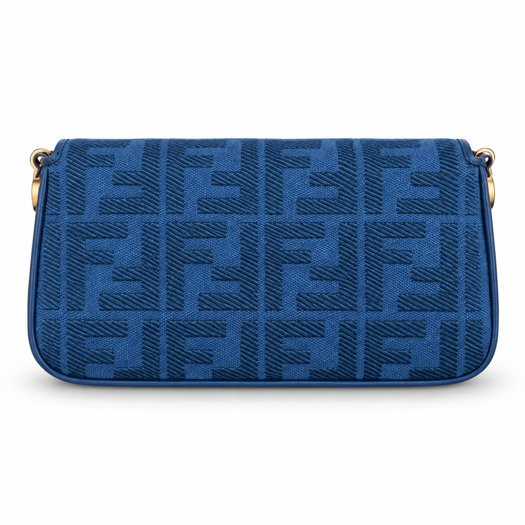 Fendi FF Shoulder Bag – Jacquard Canvas & Leather Trim, Flap Closure, 26cm