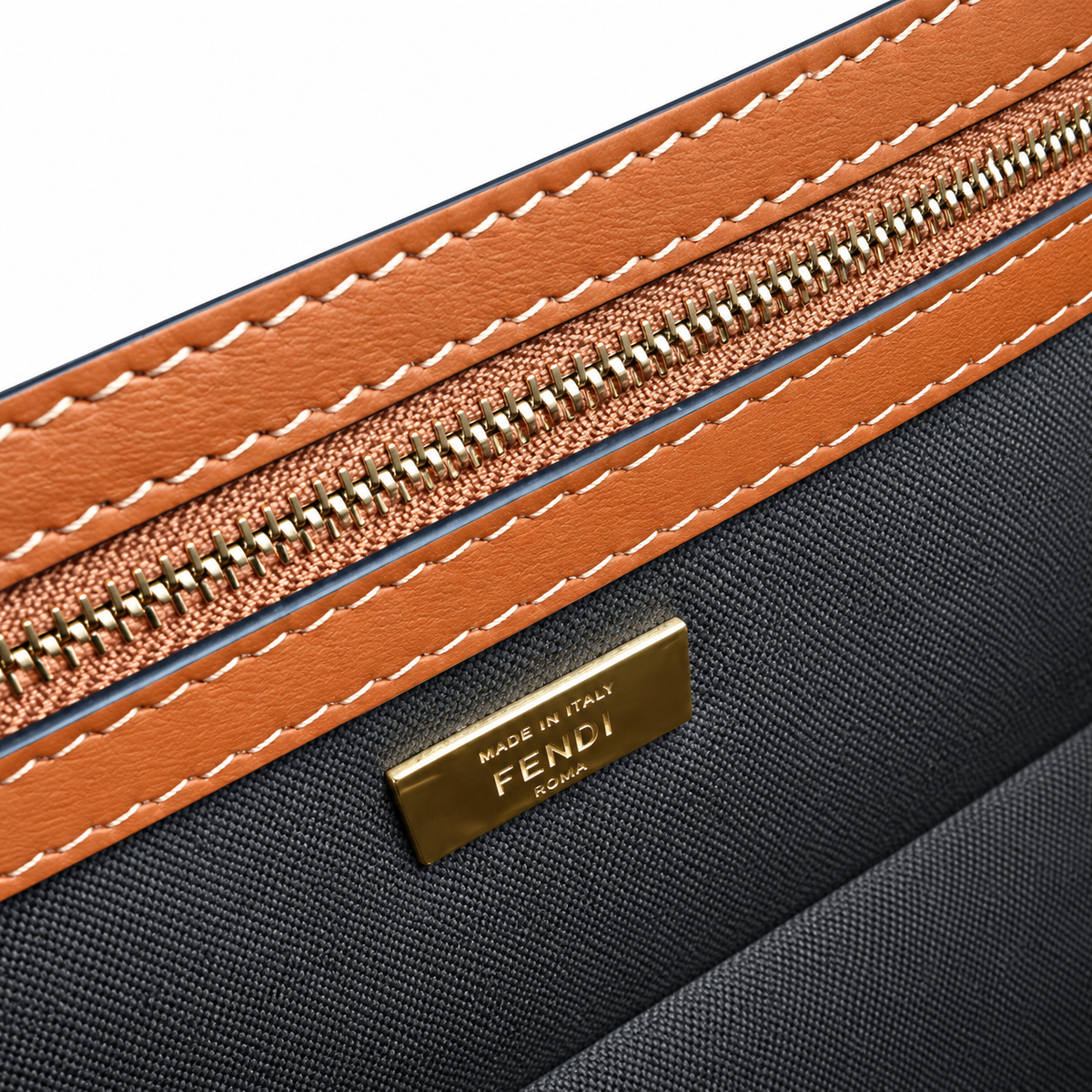 Fendi FF Shoulder Bag – Jacquard Canvas & Leather Trim, Flap Closure, 26cm