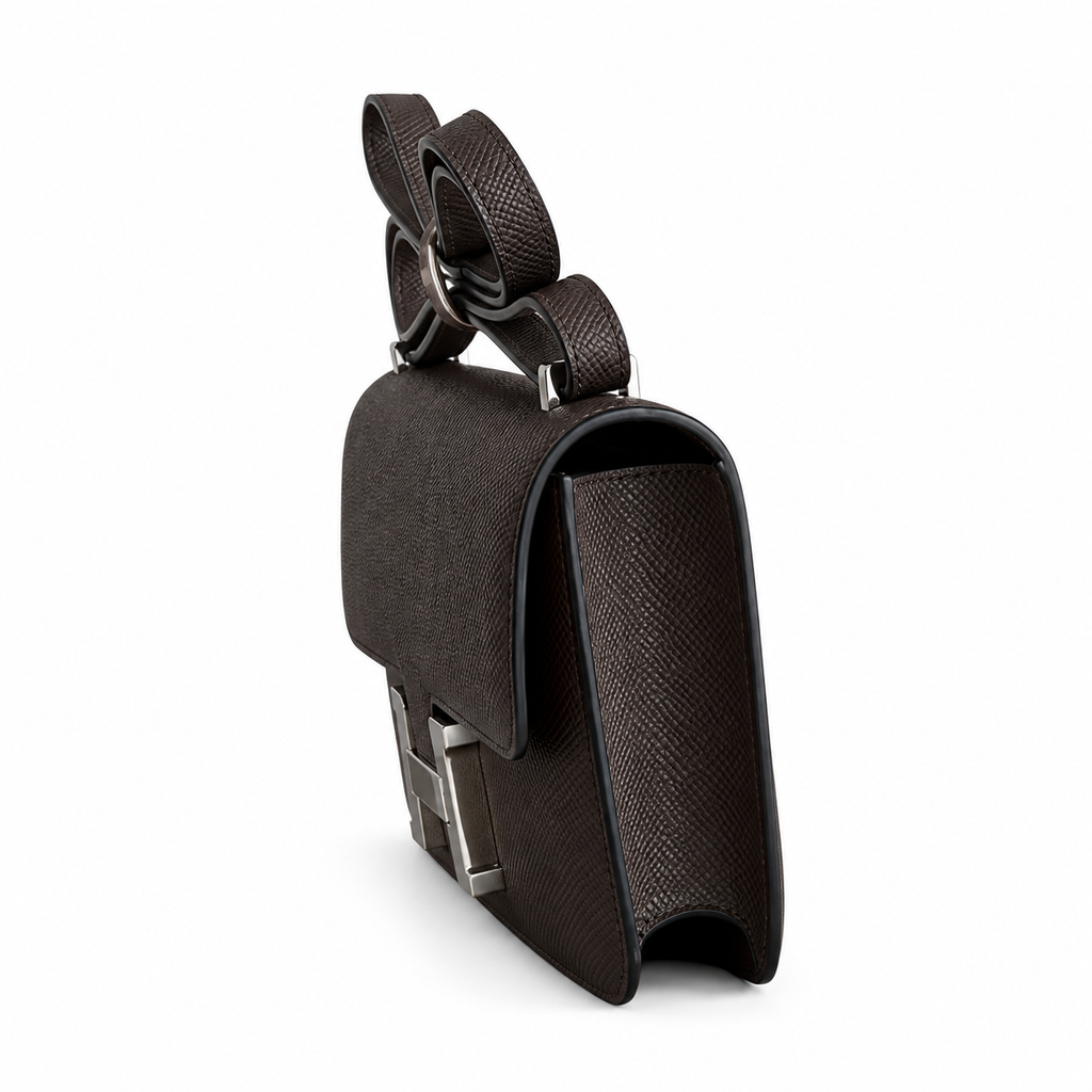 Hermès Lindy 26cm Crossbody Bag – Ebony & Silver | Dark Luxury Leather