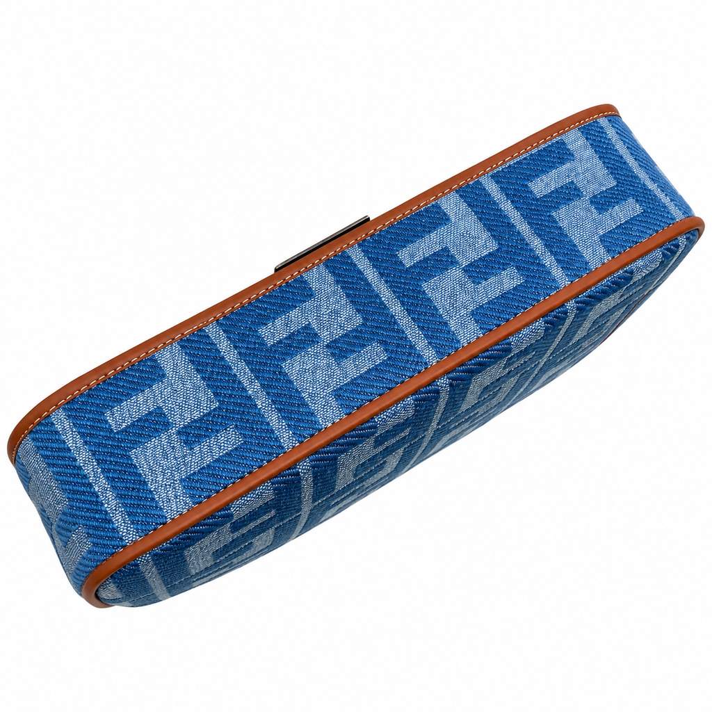 Fendi FF Shoulder Bag – Jacquard Canvas & Leather Trim, Flap Closure, 26cm