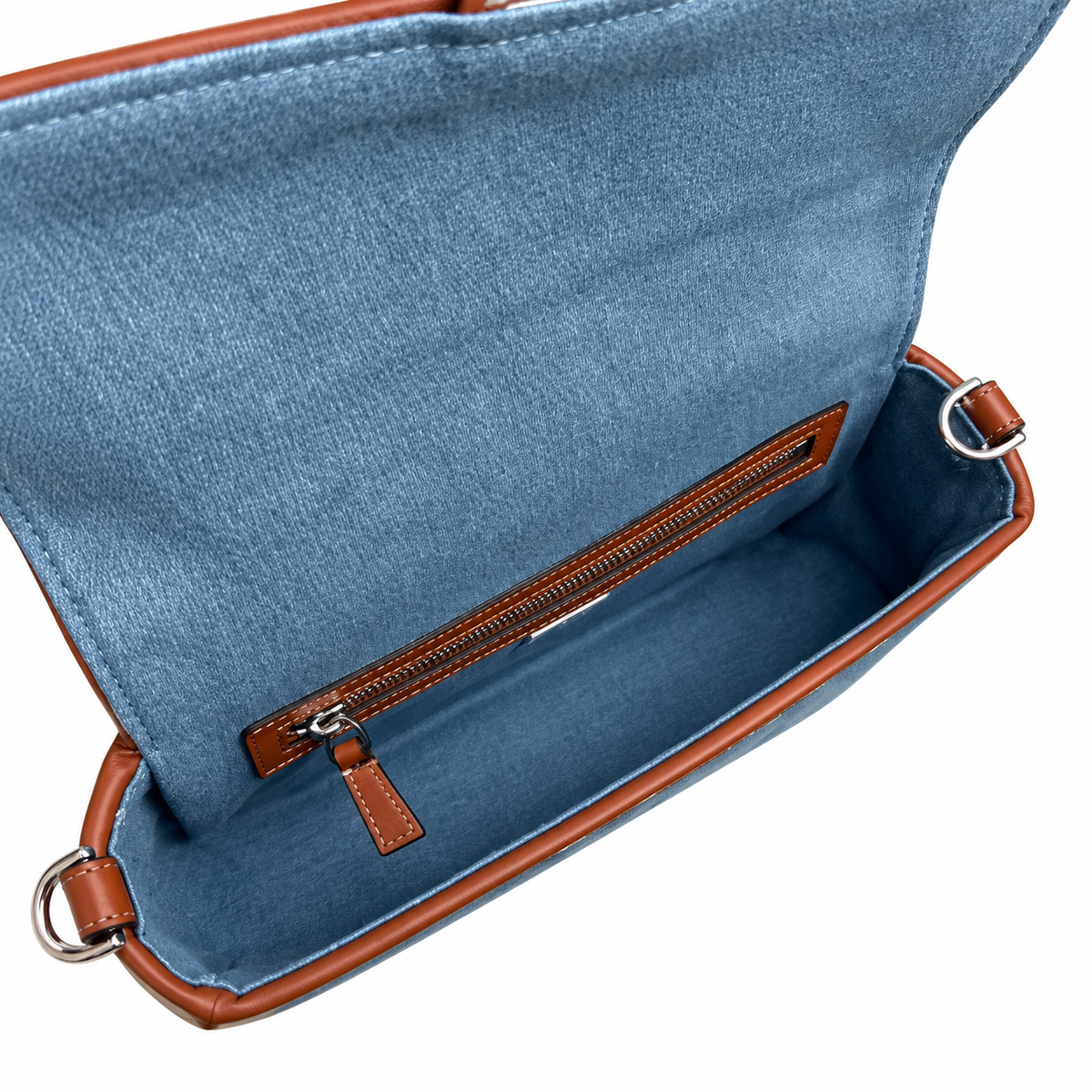 Fendi FF Shoulder Bag – Jacquard Canvas & Leather Trim, Flap Closure, 26cm