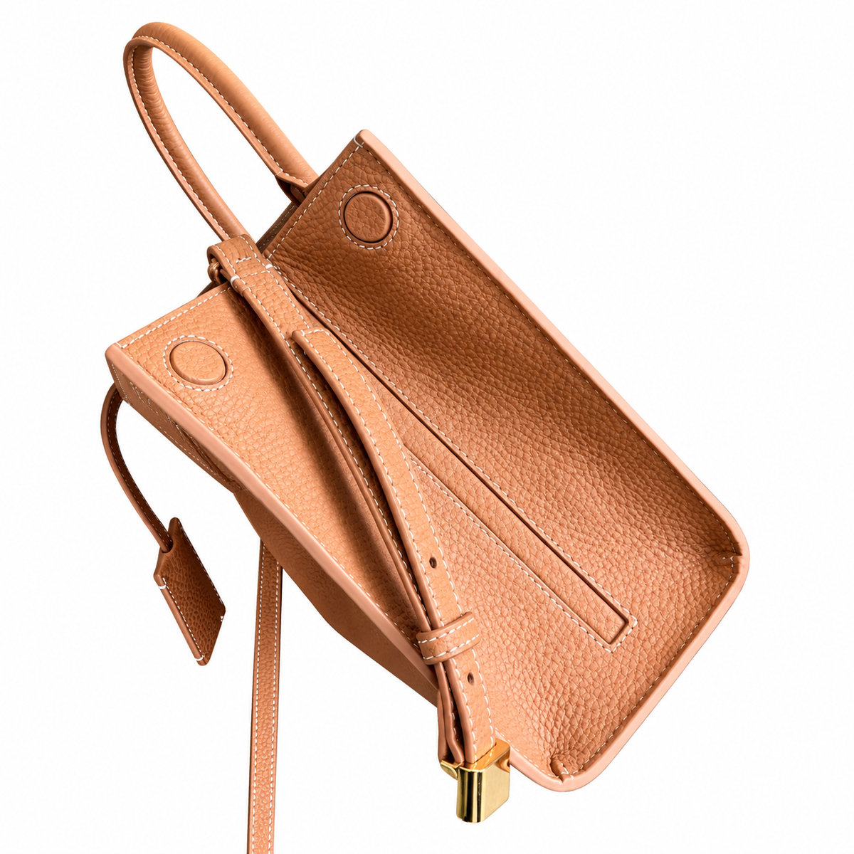 Burberry Caramel TB Monogram Top Handle Bag